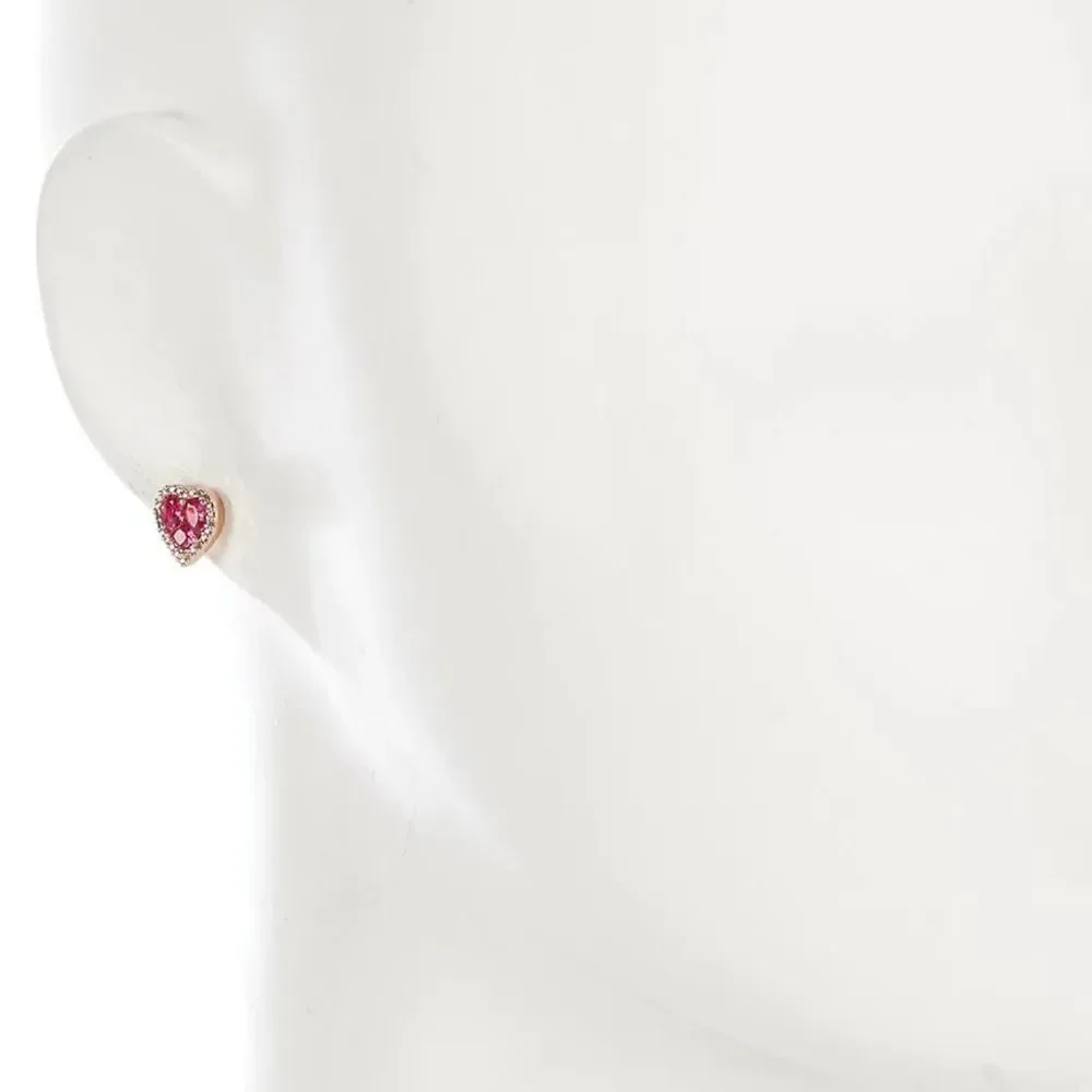 New KATE SPADE Spell It Out Heart Stud Earrings pink